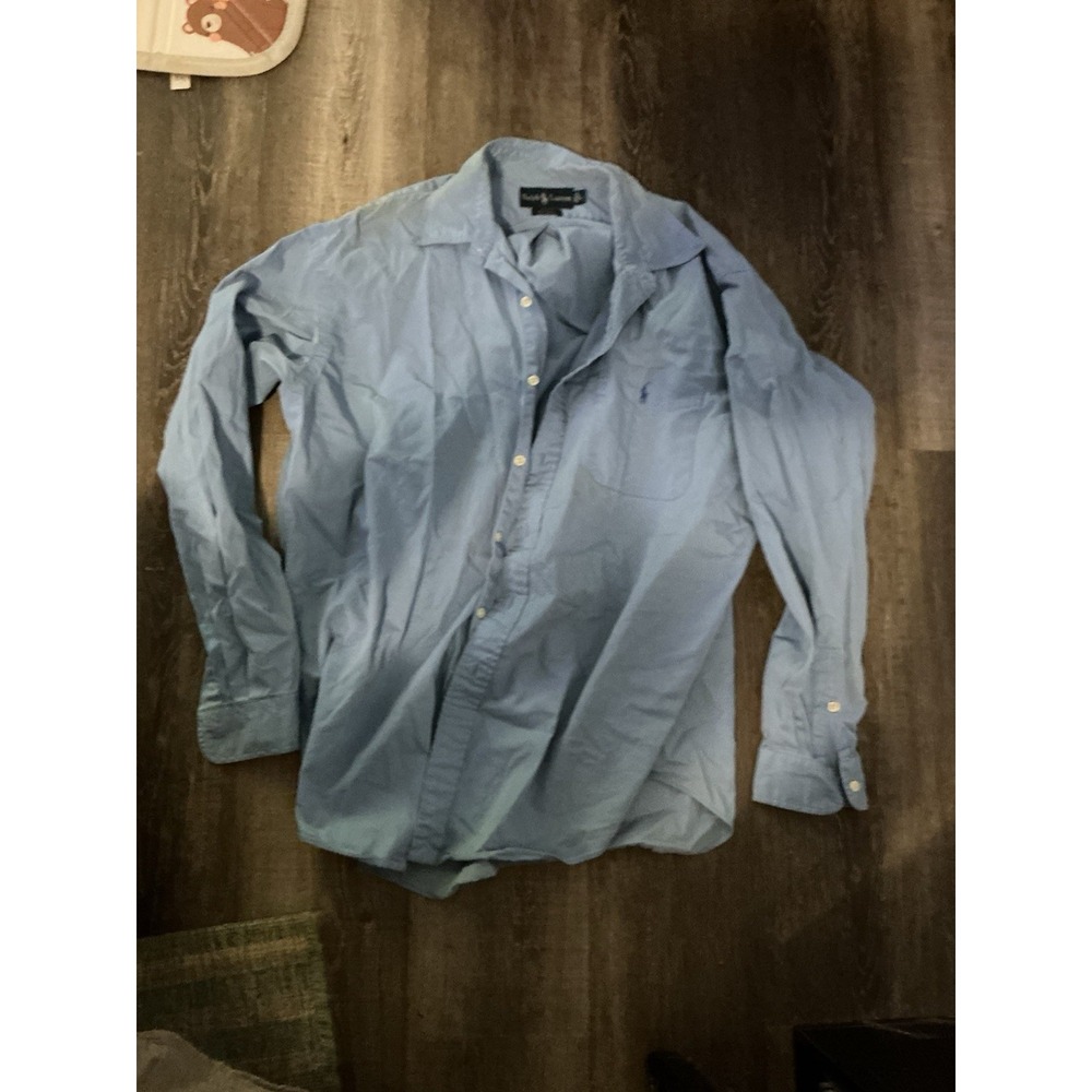 Polo Ralph Lauren Blake Button Down Shirt Mens L Classic Fit 100% Cotton Blue